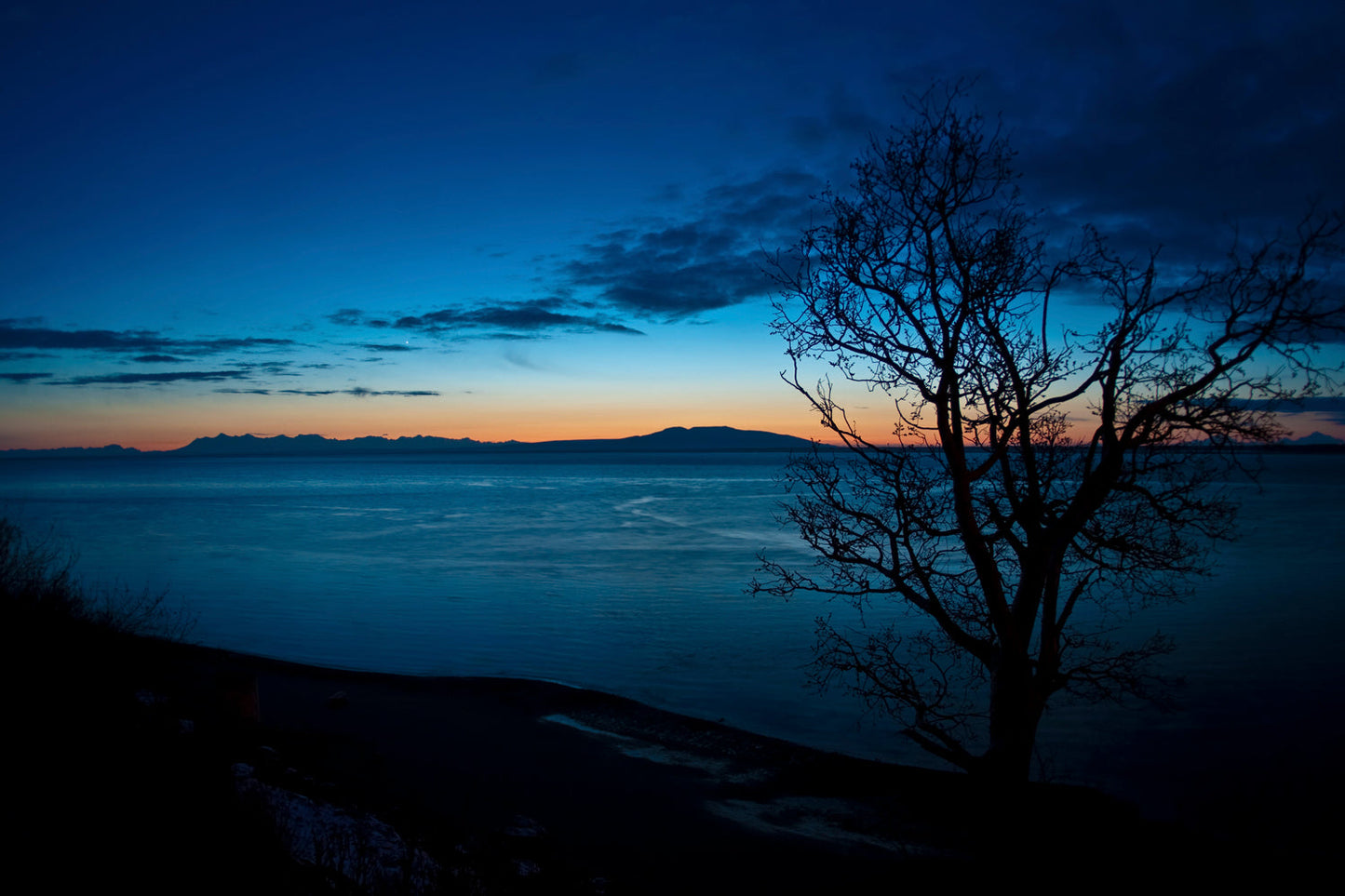 Cook's Inlet tidal flats and mountains in Alaska scenic landscape