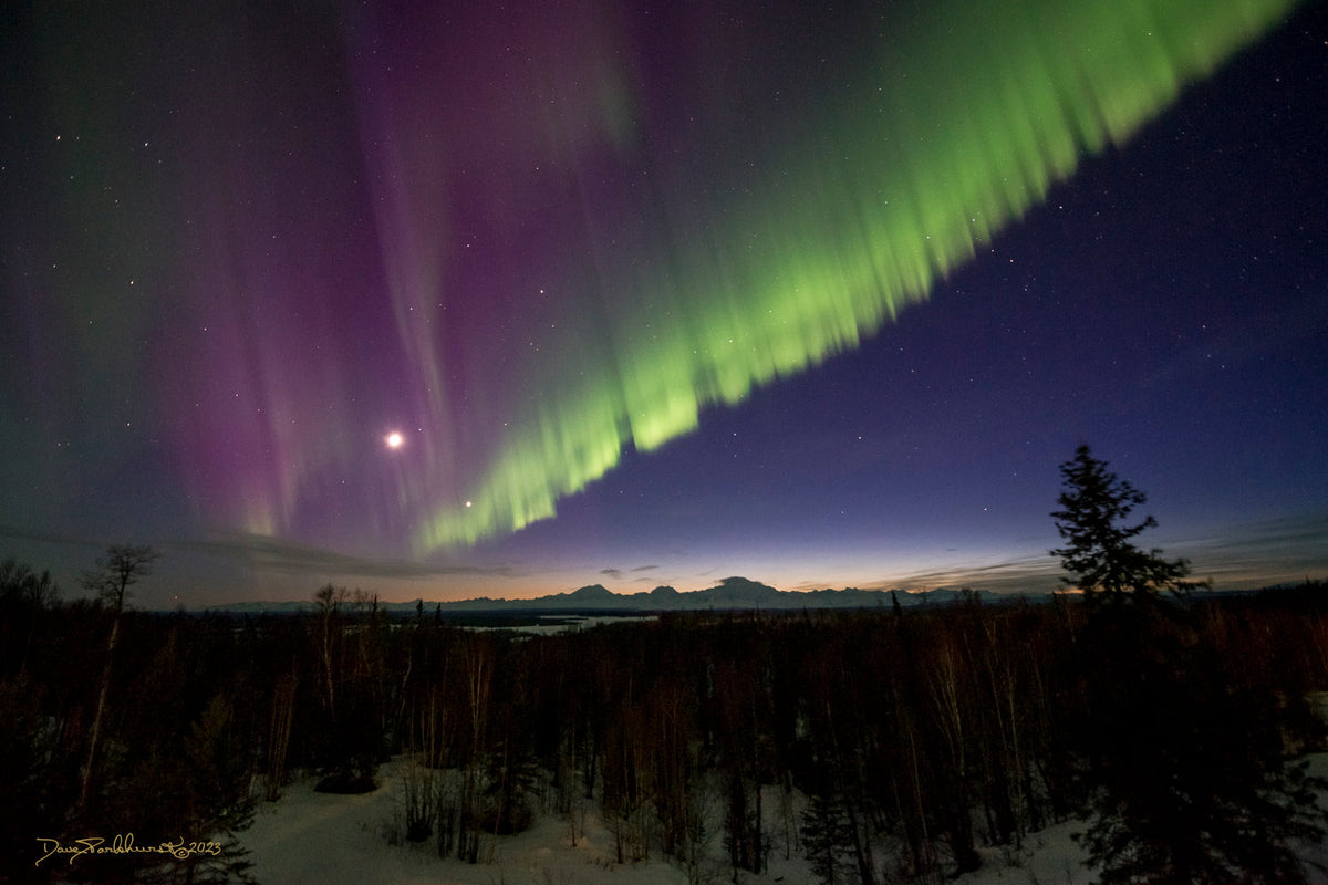 Aurora borealis second elite display over Denali Alaska in brilliant colors